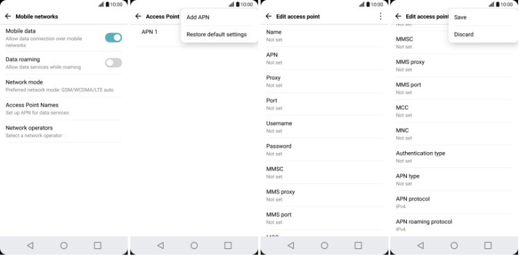 reset apn to resolve mms issues on android