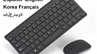 MZX 무선 키보드 및 마우스 키트 세트, 미니 2.4G 콤보 스페인어 러시아어 프랑스어 DIY 데스크탑, iPad PC 휴대폰 태블릿 노트북용