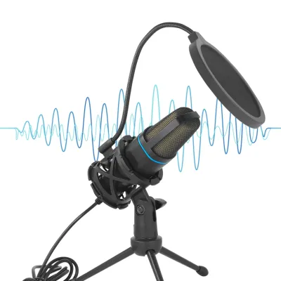 RGB USB 마이크 콘덴서 와이어 게이밍 마이크, 팟캐스트 녹음 스튜디오 스트리밍 노트북 데스크탑 PC용
